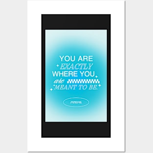 Positive Affirmation Blue Aura Y2K Posters and Art